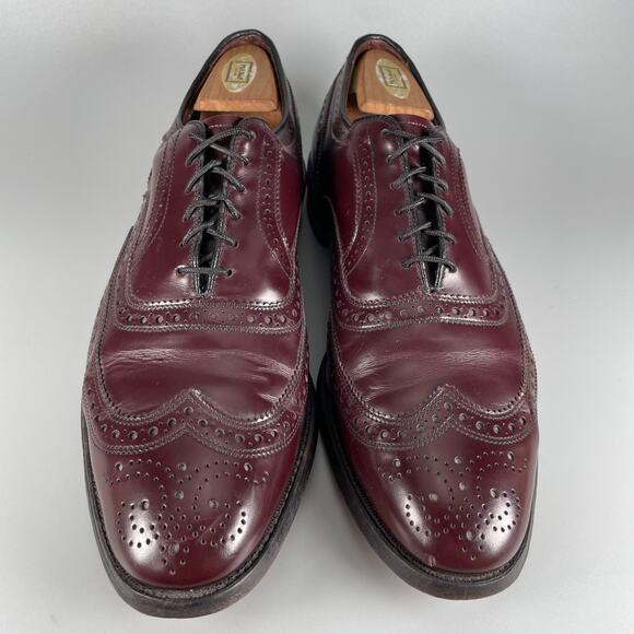 Allen Edmonds McAllister Men\'s 10 C Burgundy Leather Wingtip Oxford Dress Shoes main image 4